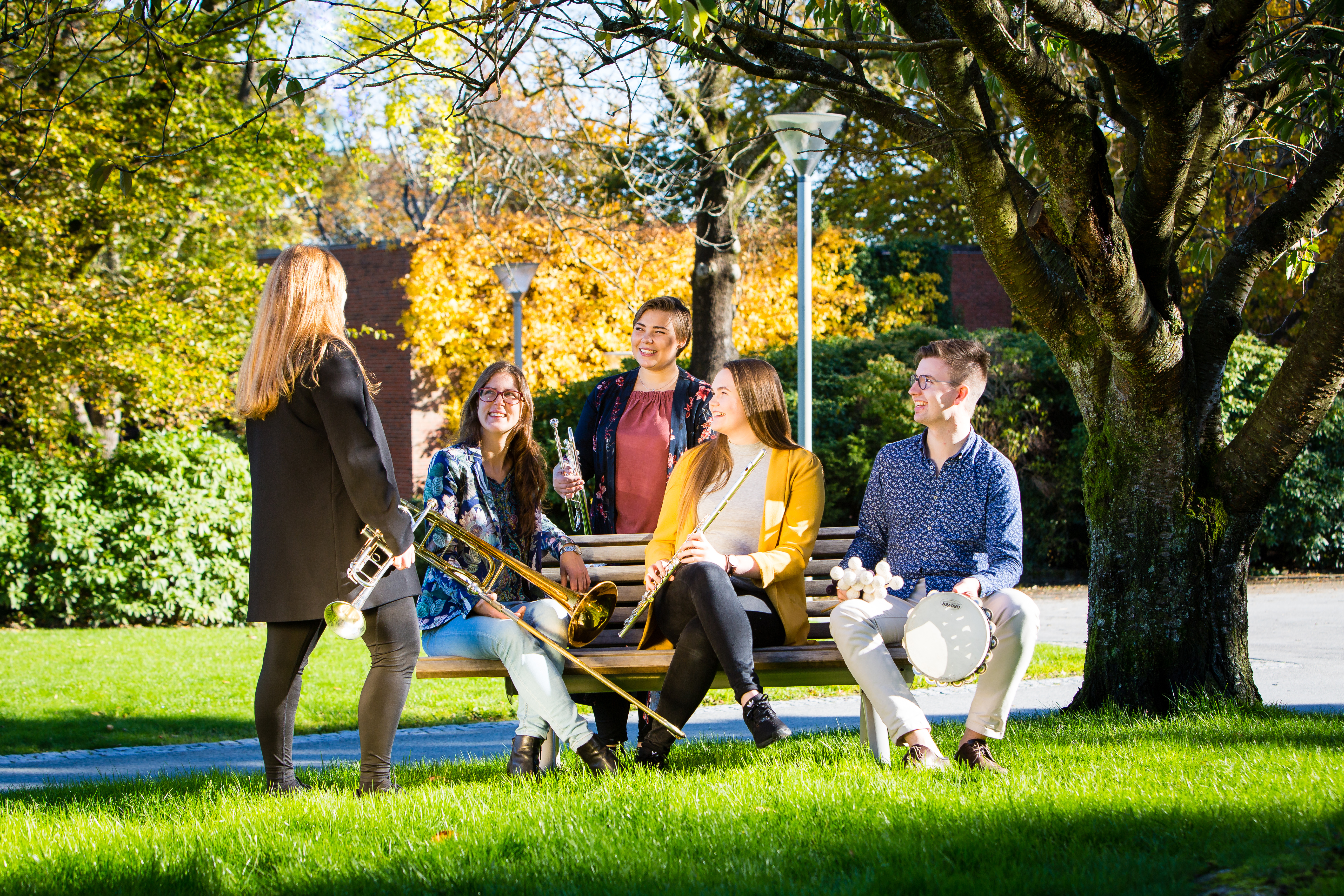 Studenter på campus Bjergsted. Foto: Marius Vervik, 2018