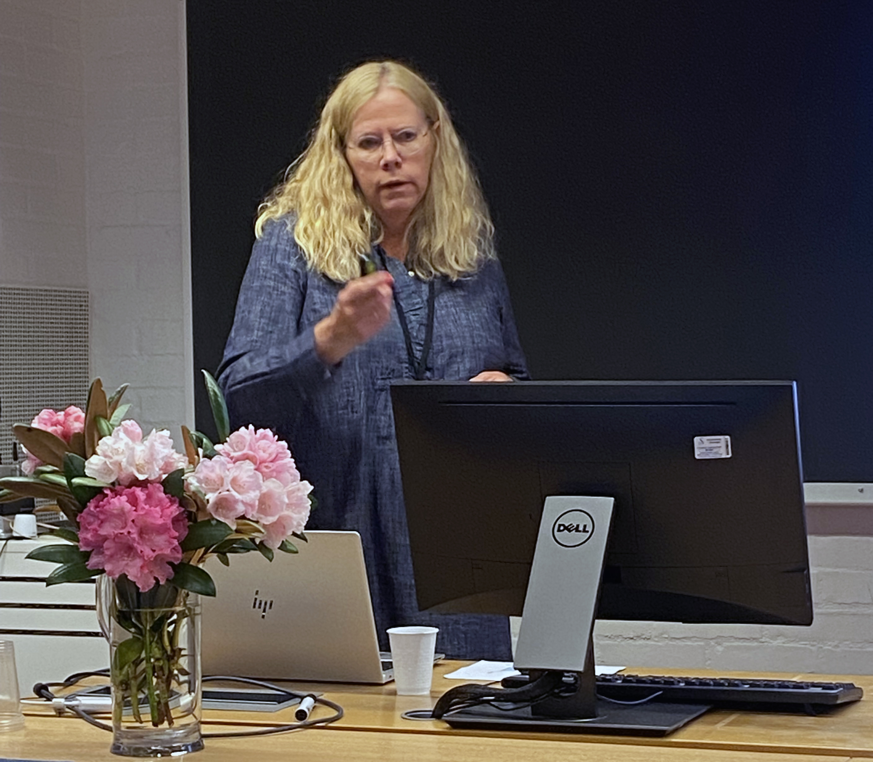 Woman giving a presentation.