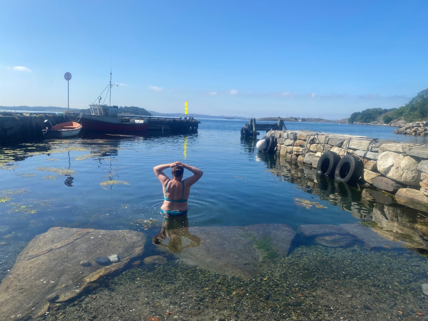 Lunsjbad i Åmøyfjorden 