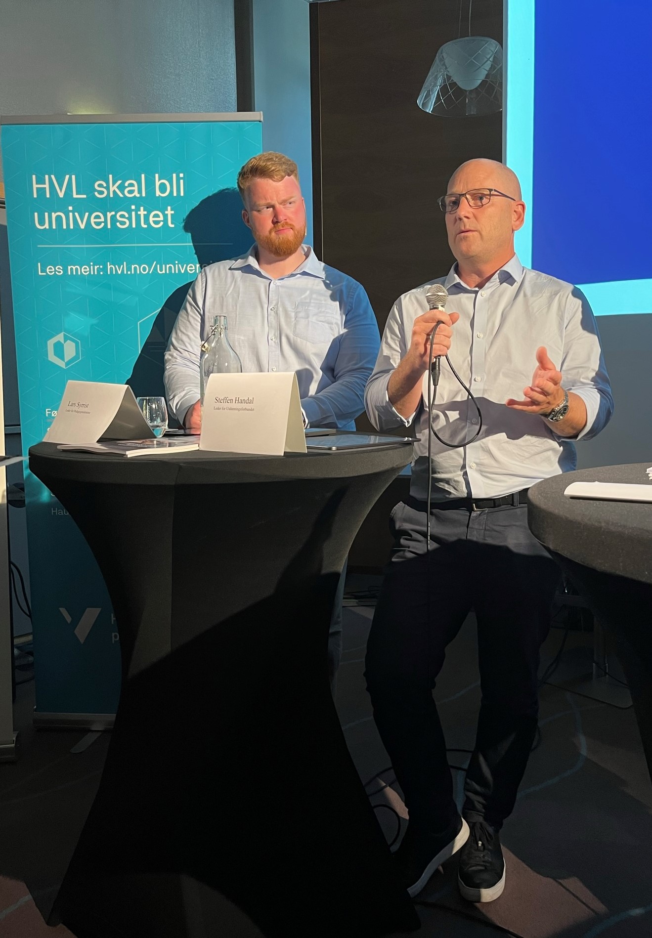 Lars Syrrist, leder for Pedagogstudentene og Steffen Handal, leder for Utdanningsforbundet