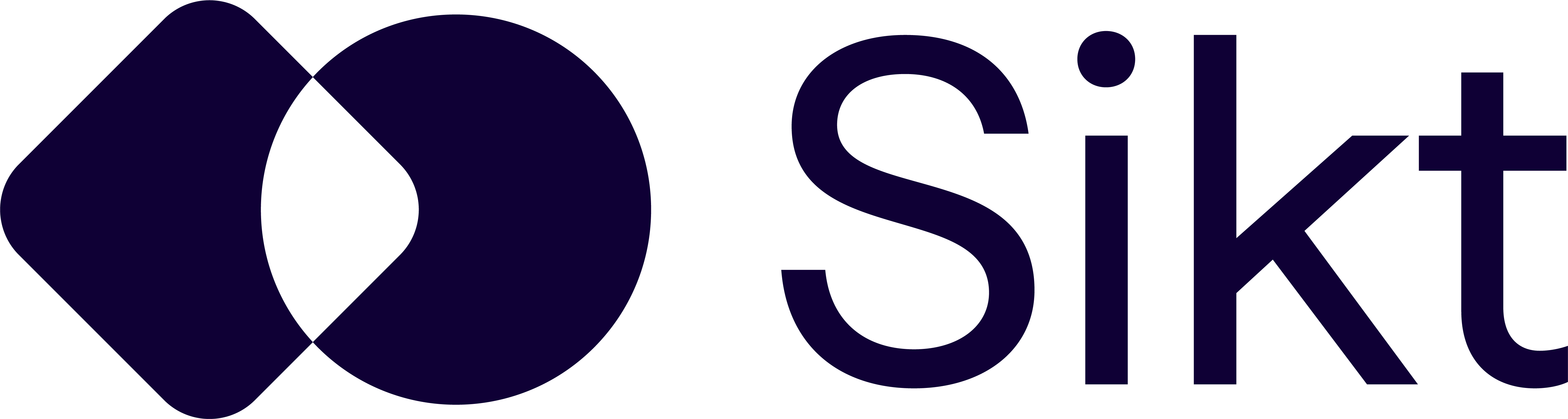 Mørkeblå logo med skriften Sikt.
