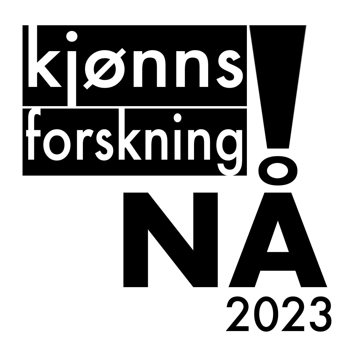 svart og hvit logo for konferansen kjønnsforskning nå