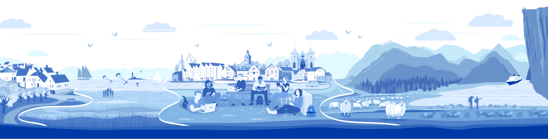 Illustration of key sights in the Stavanger region