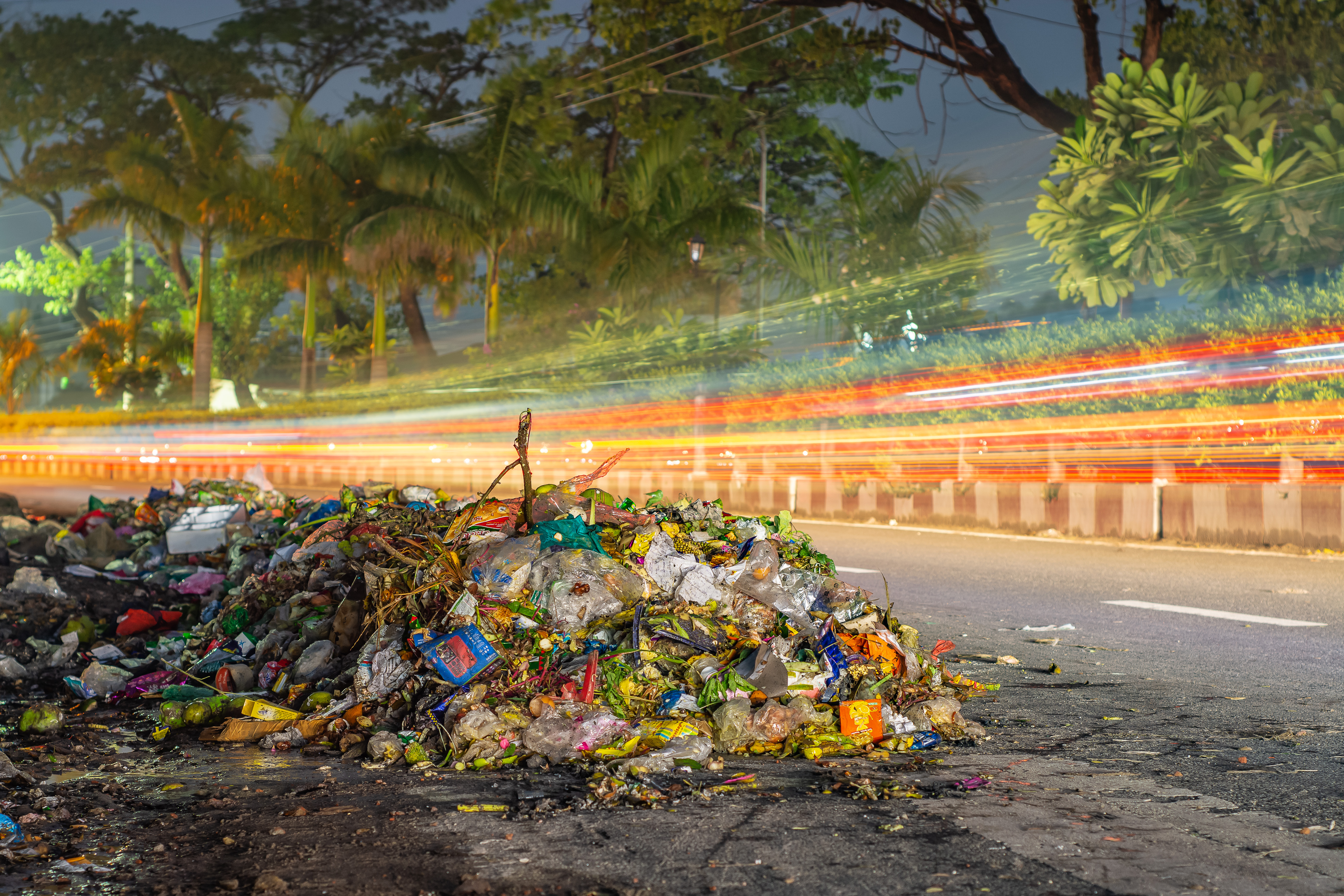 Waste management system in Bangladesh dirty road side dust bin with unpleasant smell and hazardous health issue