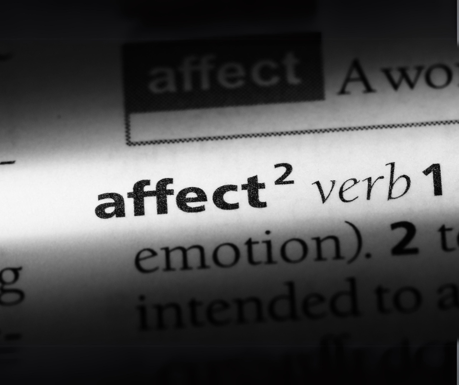 ordbok side med ordet affect