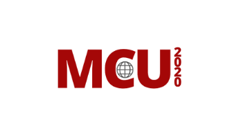 Logo med globus og rød skrift som sier MCU 2020