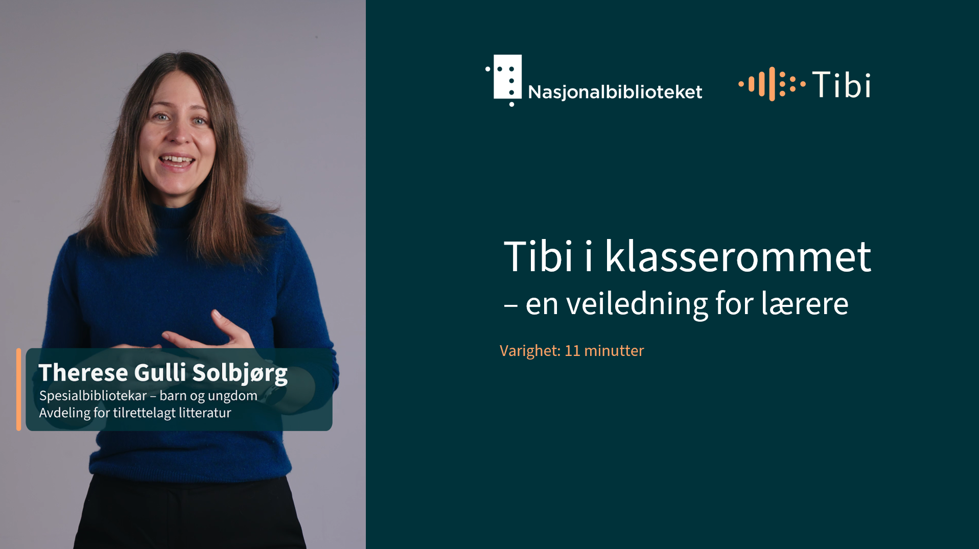 skjermdump av webinar: Tibi i klasserommet