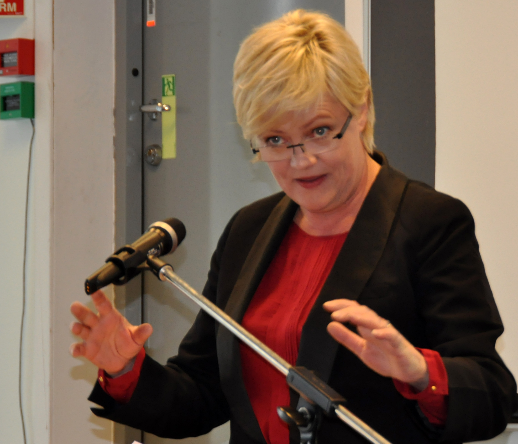 Kunnskapsminister Kristin Halvorsen under den offisielle åpningen av Nasjonalt senter for læringsmiljø og atferdsforskning (Læringsmiljøsenteret) 