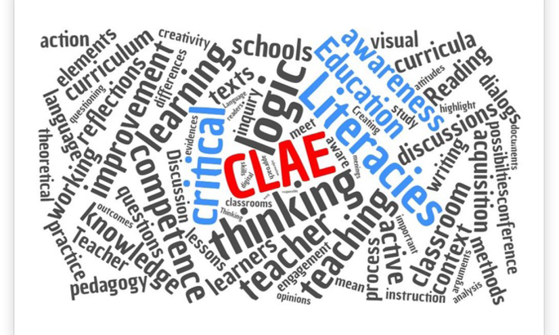 ordsky som får fram forkortelsen CLAE - Critical Literacies and Awareness in Education