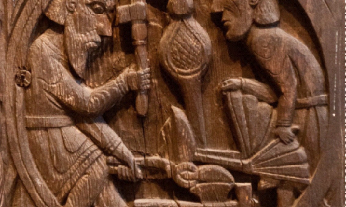 Figur 3, Utsnitt av portalen på Hylestad stavkirke datert ca. 1200 e.Kr.