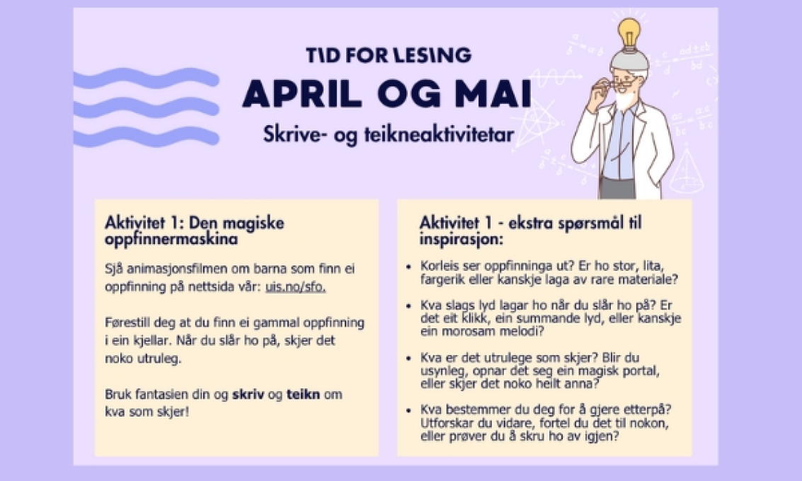 Aktivitetshefte og boktips for april/mai