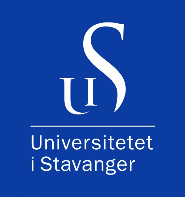 UiS logo blå bakgrunn hvit tekst
