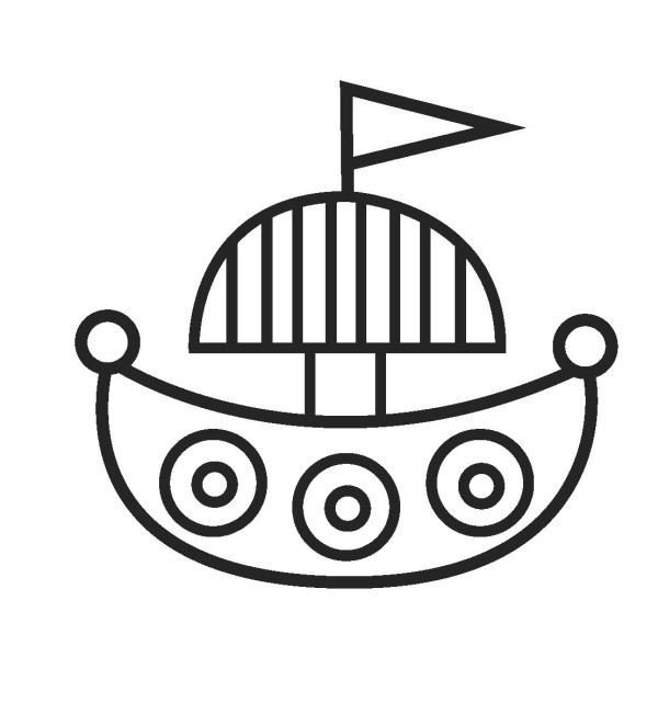 Illustrasjon av vikingskip