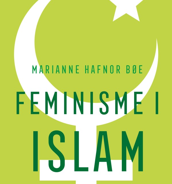 forside av bok med teksten "Feminisme i islam" over symbolet kors og halvmåne
