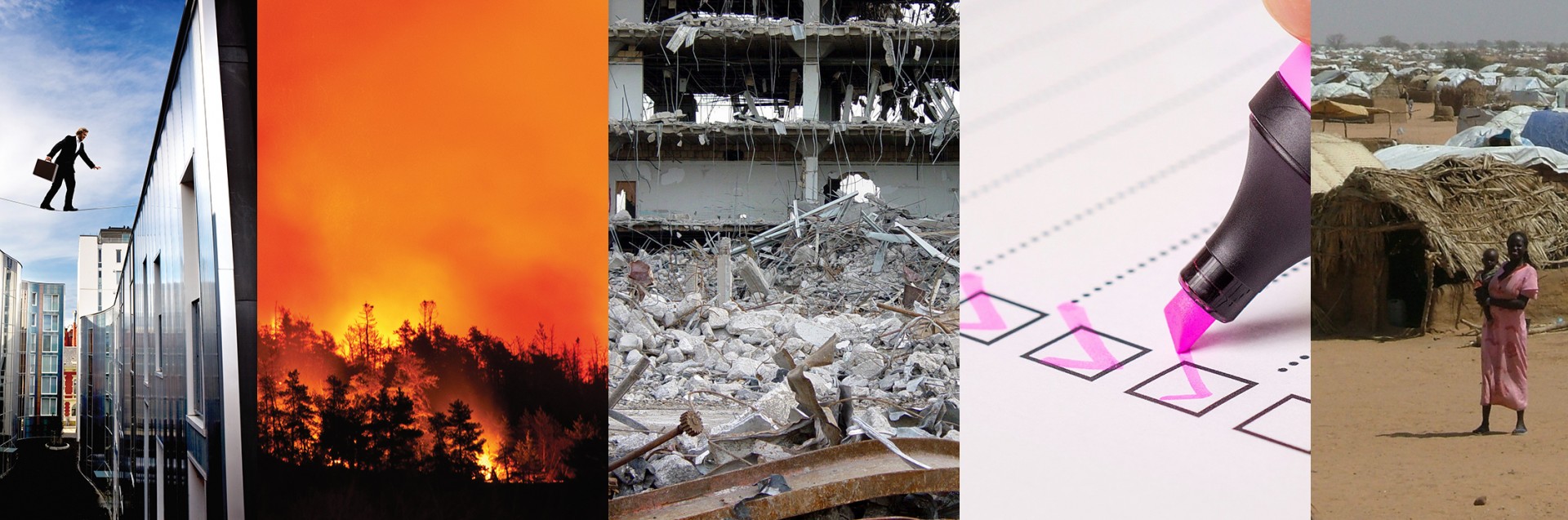 Collage av illustrasjonbilder som viser farlige situasjoner