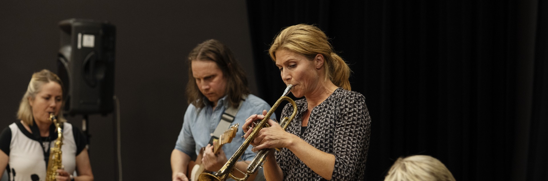 Bilder fra første samling med DigJazz-studenter i Bjergsted. Foto: Marie von Krogh