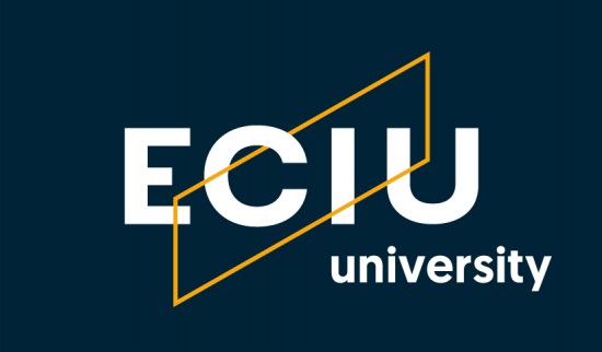 ECIU logo blå bakgrunn
