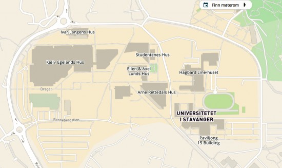 Illustrasjon av det interaktive kartet over campus Ullandhaug