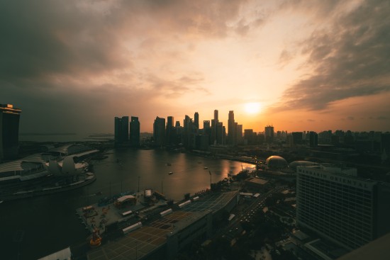Solnedgang over Singapore