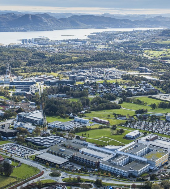 Flyfoto av campus Ullandhaug