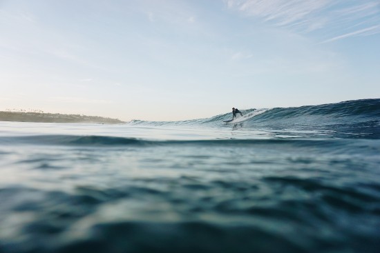 A surfer on the ocean