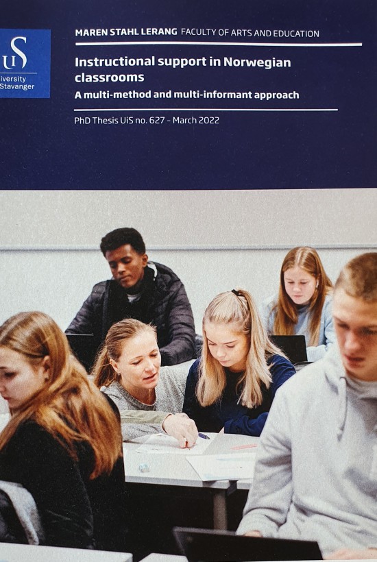 Forside av avhandling: Instructional support in Norwegian classrooms av Maren Stang Lerang (2022)