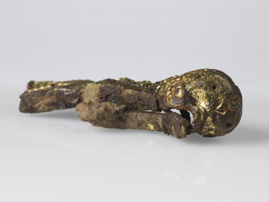 The décor includes gilded elements of the typical animal styles found during the Iron and Viking Age.