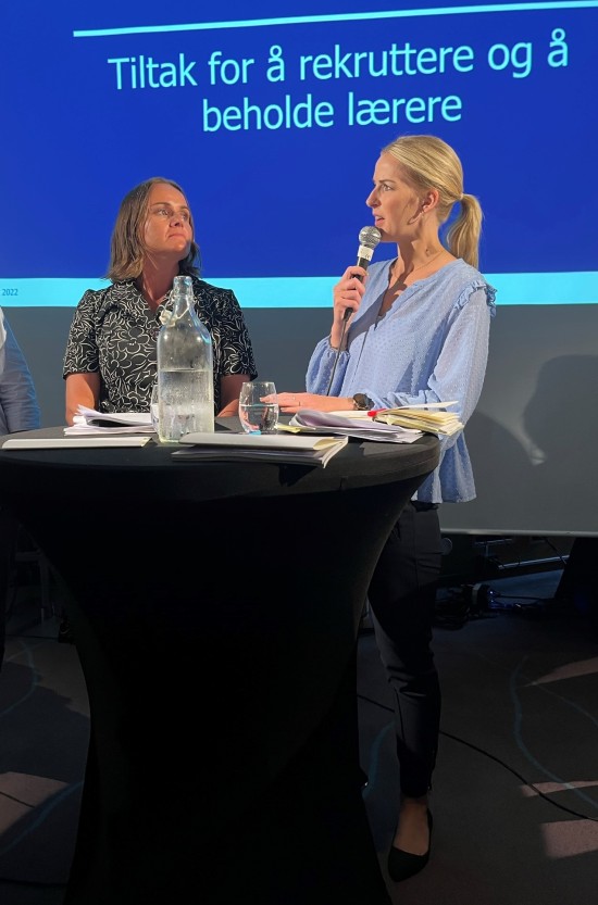 Margret Hagerup, stortingsrepresentant for Høyre og Elise Waagen, stortingsrepresentant for Arbeiderpartiet