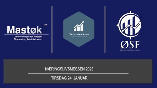 Plakat for Næringslivsmessen 2023 med logoen til Mastøk og ØSF