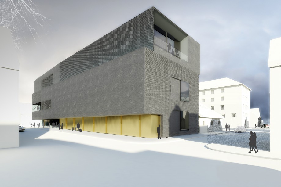 Forslag til nytt formidlingsbygg ved Arkeologisk museum. Illustrasjon ved Narud Stokke Wiig AS