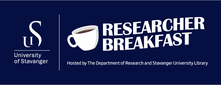 Researcher breakfast logo: coffee cup.
