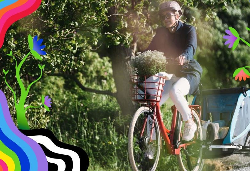 Dame på sykkel