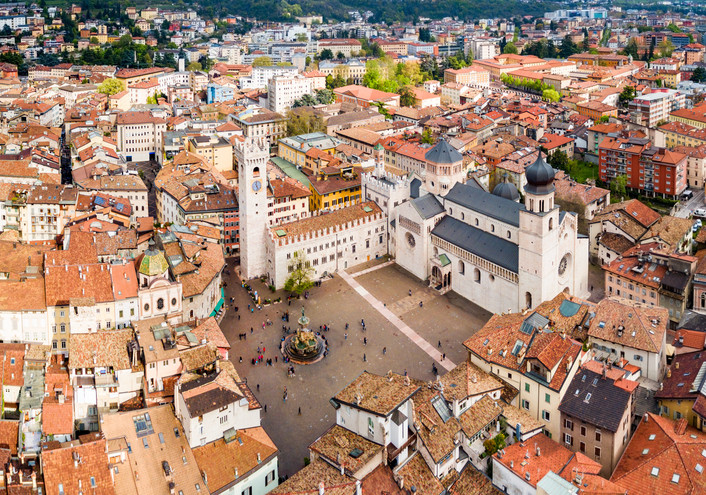 Deler av byen Trento sett ovenfra