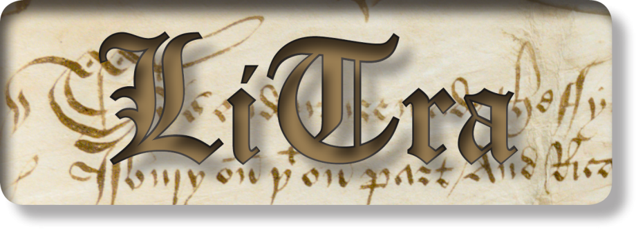 LiTra: Project title displayed against a medieval manuscript background