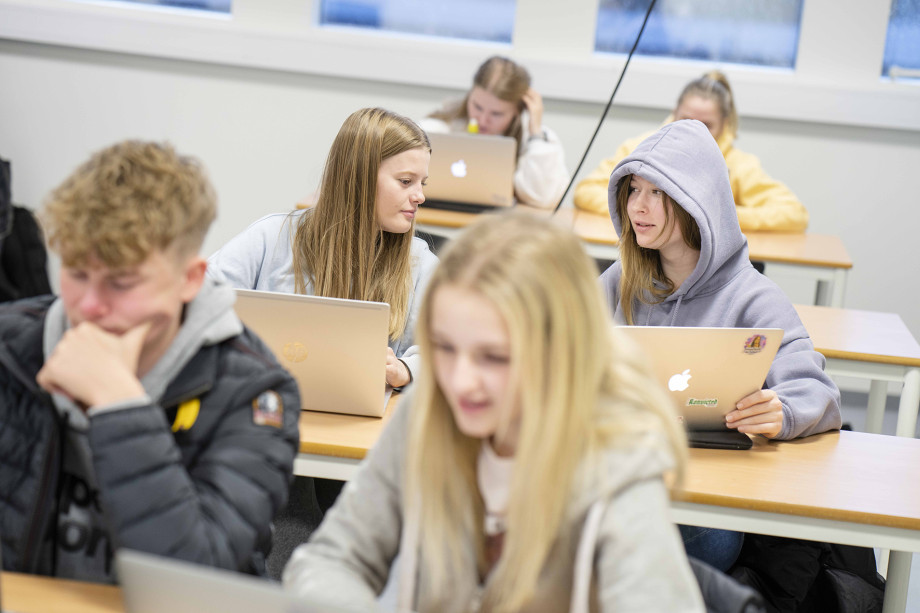 Elever som sitter sammen i et klasserom.