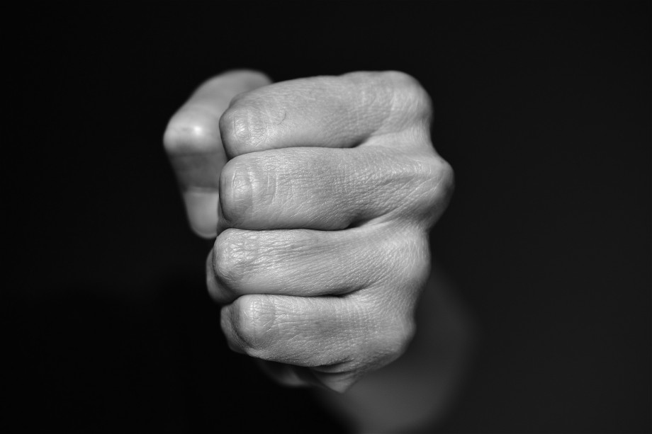 Black and white picture of a fist.