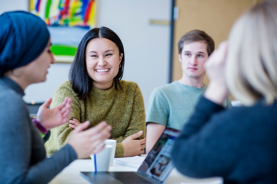 International students on campus