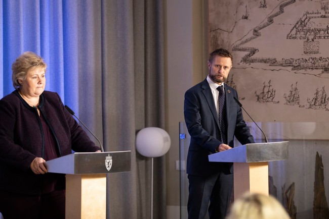Pressekonferanse Erna Solberg og Bent Høie
