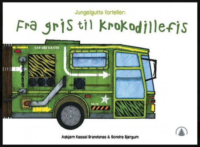 Bokforside: Illustrasjon av en grønn brannbil