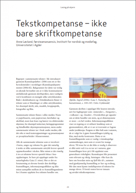 Skjermdump av artikkel