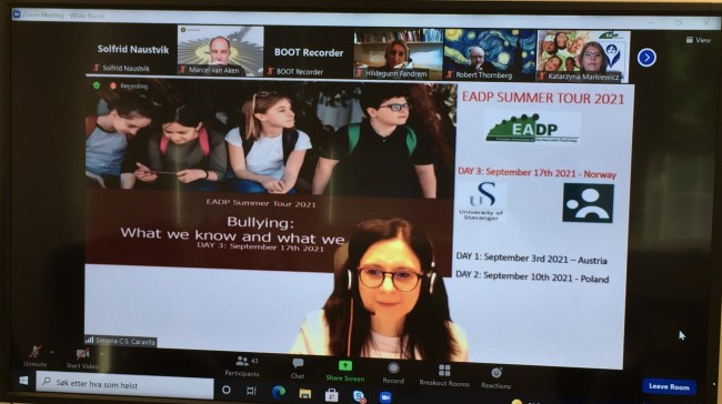 Skjermdump fra EADP-konferansen