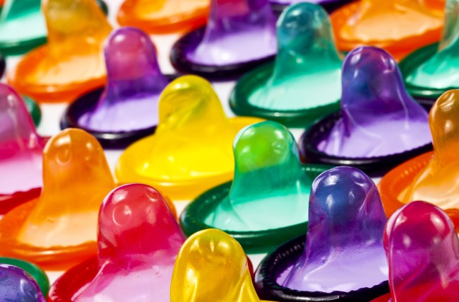 Kondomer i mange ulike farger