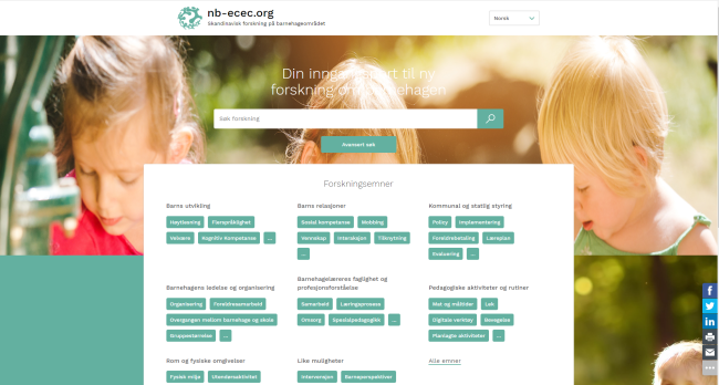 Skandinaviske databasen for barnehageforskning 