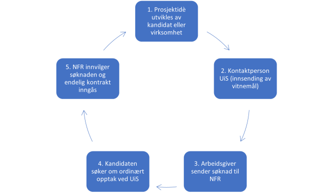 illustrasjon viser gangen i prosess for offentlig ph.d.