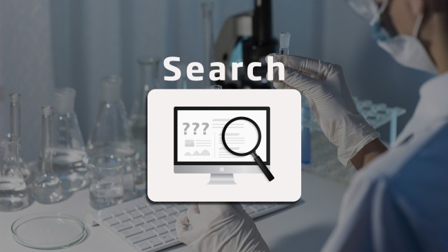 Illustration of searching on a laptop with a magnifying glass