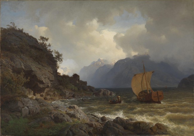 Hans Gude: Vestlandsfjord (1862). Eier: Nasjonalmuseet for kunst, arkitektur og design 