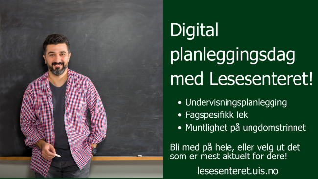 digital planleggingsdag med lesesenteret. bilde av lærer.