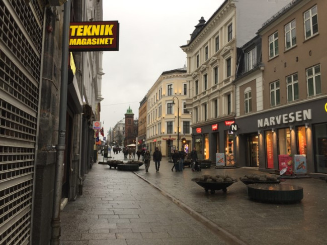 Tegg Westbrook, chicanes på Karl Johans gate, Oslo, lik de som brukes i Stavanger.