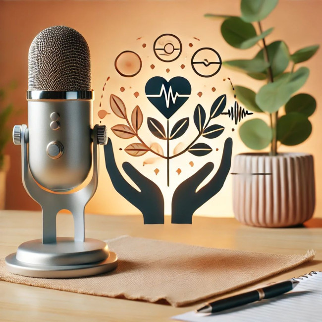 Illustration of an old-fashioned microphone placed on a table.